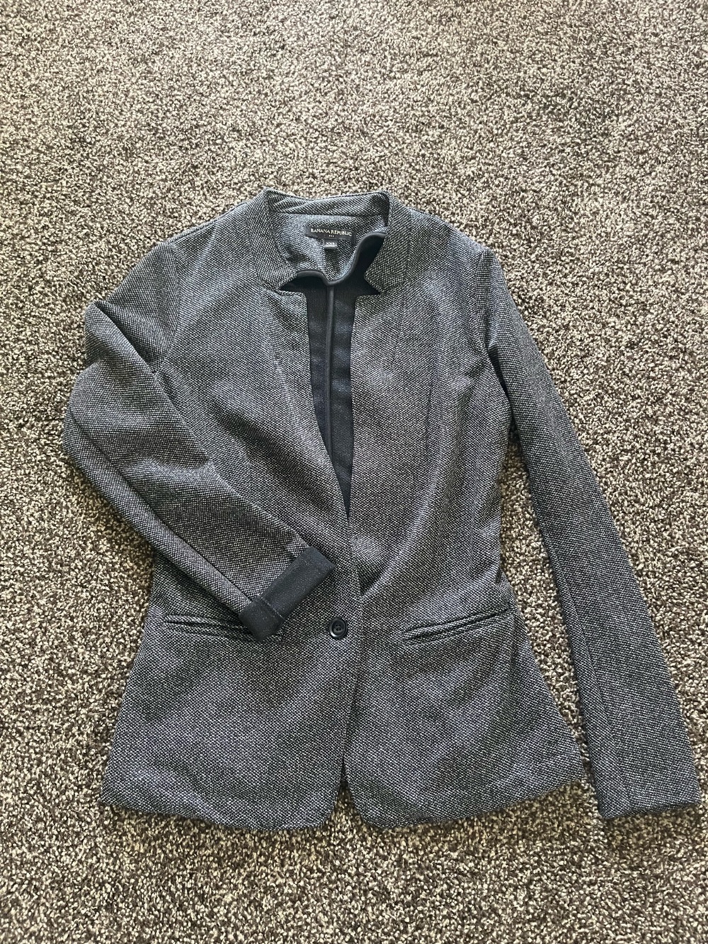 Banana Republic Gray Textured Blazer Jacket